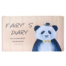 QIDINA 日系超大療癒防滑滑鼠辦公墊, 1個, 卡其熊貓