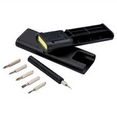 reflects LED手電筒 磁力螺絲起子工具組 鋁製 帶夾掛設計, 手電筒 + 收納盒 + 握柄+ 一字批頭3個 + 十字批頭3個, 1組