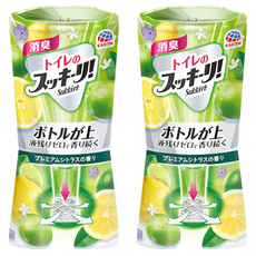 EARTH 地球製藥 廁所芳香除臭劑 檸檬香, 強力消臭, 倒立滴液設計, 約可使用1.5~3個月, 400ml, 2瓶