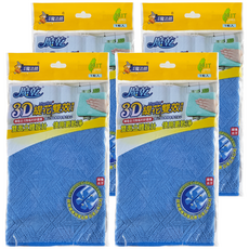 魔乾 3D緹花雙效擦拭布, 雙面立體設計, 強力去汙, 吸水吸油吸灰塵, 不易掉毛絮, 30 x 30cm, 4條