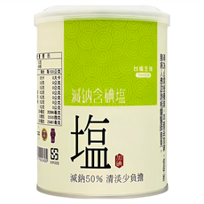 TAIYEN 台塩生技 減鈉含碘鹽, 降低鈉攝取量約50% 日常烹飪適用, 600g, 1罐