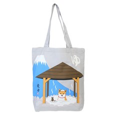 日本 friendshill 手提包/托特包-862678, 柴犬泡湯 灰色, 1個