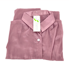 Stuoner 珠光棉透膚感襯衫, 20%棉+80%聚酯纖維, 肩寬60cm 胸寬59cm(胸圍需X2) 袖長40cm 全長69cm, 玫紅