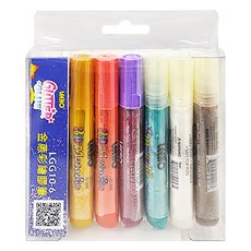 LEEHO STATIONERY 金蔥彩繪膠筆 10g/6色 適用於美術、紙張、卡片及各種休閒飾品之彩繪裝飾創作 LGG10-6, LGG10-6,, 1組