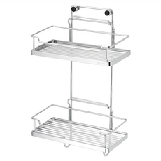 DAY&DAY 日日家居 方形雙層活動架-釘式 304不鏽鋼 附5000C掛架固定座*2, 銀色, 1個