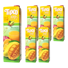 Tipco 芒果綜合果汁, 100%天然果汁, 無防腐劑, 無人造香料, 不添加糖, 無著色劑, 1L, 6瓶