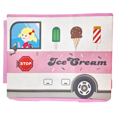 玩具收納箱 車廂, 40 x 25 x 30cm, 粉紅色 冰淇淋車, 1個
