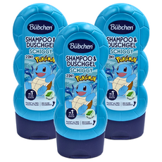 Bubchen 貝臣 寶可夢傑尼龜洗髮沐浴乳 2合1, 230ml, 3瓶