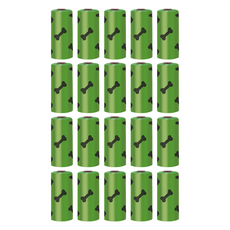 毛皇上 寵物撿便袋 加厚款, 20捲, 1入, 綠色