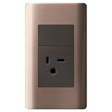 Schneider Electric 施耐德電機 ZENcelo系列 250V單插座 附接地極 古銅棕, 1個