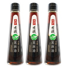 麻油車 冷壓有機黑麻油, 135ml, 3瓶
