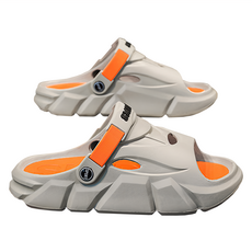 厚底撞色運動休閒兩用洞洞鞋