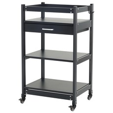 FAmILyLIFE 生活 航太鋁可升降三層附輪耐重置物架 FL-316-BK 55 x 40 x 85.5cm, 銀河黑, 三層