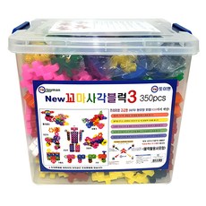 toyman 新小方形積木 3 350片, 1個, 混色