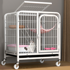 超大自由空間貓籠別墅 白色 小雙層 63*65*13, 61 x 44 x 66cm, 1個