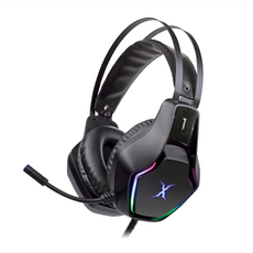 FOXXRAY 狐鐳 天雷響狐USB電競耳機麥克風，7.1虛擬聲道，50mm動態立體聲單體，全指向麥克風，全罩式皮質耳罩, FXR-SAU-35, 黑色