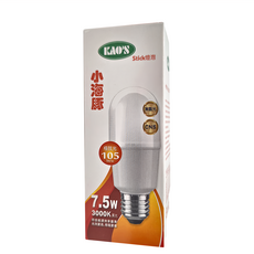 KAO'S 高氏 小海豚7.5W燈泡 3000K 黃光 105 lm/w E27燈座, 3個