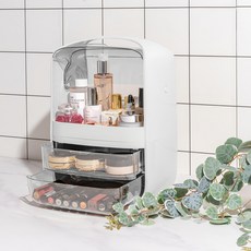 YOGiSSO 旋轉型化妝品收納櫃, 白色, 1個