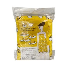 gudetama 蛋黃哥 印花浴裙 超可愛卡通聯名主題 剪絨加工 材質細膩不粗糙 收納方便 輕巧帶著走, 90 x 130cm, 黃色