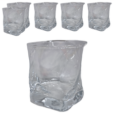 沐慕家居 不規則威士忌玻璃杯 透明款, 6個