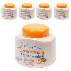 Roudye 柔蝶 杏桃美白磨砂霜, 無油配方，適合所有膚質, 400g, 5罐