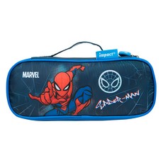 impact 怡寶 漫威英雄蜘蛛人兒童筆袋，環保油墨印刷，拉鍊開合, 深藍色, 1個