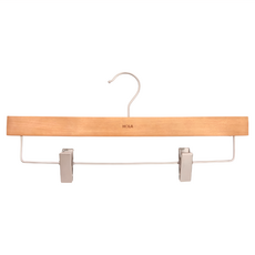 HOLA 和樂家居 裙褲荷木衣架 36 x 16 x 1.2cm 130g 2個, 淺木色, 1組