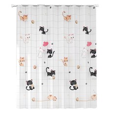葉子小舖 時尚環保浴簾, 貓咪, 1個