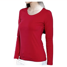 減齡超彈力保暖上衣，95%莫代爾纖維，5%彈性纖維，黑/白/玫紅/駝色, M