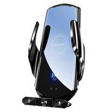 DTAudio 急速快充車用手機支架, 15W無線充+磁吸充, 360° 旋轉橫豎可用, DTA-Q700, 黑色