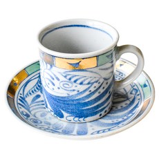 佐和陶瓷國際有限公司 手繪自由鴿咖啡組 日本製 150ml, 藍色, 1組