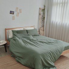LAZYDAY BEDDING 小日常寢居 60支天絲枕套 2個 100%萊賽爾蘭精纖維 (天絲) 台灣製, 莫蘭迪綠色, 45 x 75cm, 1組