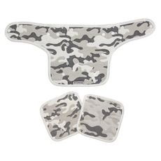 OhBabyLying 六層紗背帶口水巾組 3條, N03 黑白迷彩, 20 x 20cm