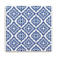 10*10*0.9_方形_花磚系列杯墊_藍花瓷, 1入