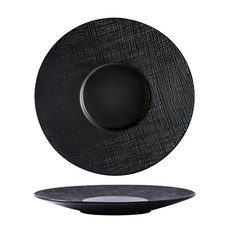 WANDU 瓦讀 黑織陶瓷西餐盤 10.5吋 黑色, 3919, 1個