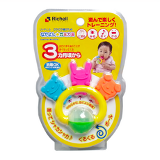 Richell 利其爾 固齒器 三個好朋友 Set, 會發出悅耳聲音, 材質柔軟不傷牙齦, 食品級矽膠材質, 單件, 1個