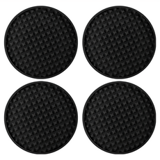 AHOYE 蜂巢防滑矽膠杯墊 4片 黑色 單一尺寸 隔熱保護桌面