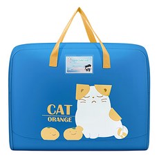 德利生活 大容量手提 卡通圖樣牛津布收納袋, 藍色, 1個