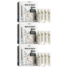 COMPAWIPES 壓縮式迷你紙巾 1層 迷你壓縮設計 方便攜帶, 500顆, 3盒