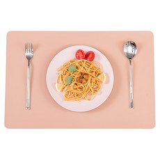 小麥購物 北歐簡約風防油防水皮革隔熱餐墊4件組 L956, 1組, 45 x 30cm, 粉色