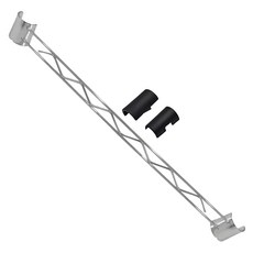 KI WISH 居家生活 鐵架邊條 適用深度46cm鐵架 1英吋鐵管, 銀色, 1組