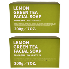 TEAORY 一日茶道 檸檬綠茶潔顏皂, 身體和臉部適用, 所有膚質適用, 200g, 2個