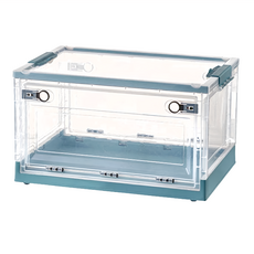 三開透明收納箱 35L, 湛湛藍 + 透明色, 38.5 x 29 x 23.5cm, 1個