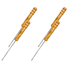 百貨King 烤盤專用叉子 19cm 304不鏽鋼叉 + 木柄, 4支, WY-P2