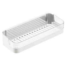 生活采家 DrillFree免打孔壁掛 瀝水收納架, 29 x 11 x 6cm, 白色, 1個