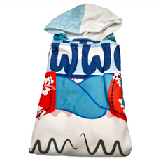 DREAMCATCHER 捕夢網 速乾吸水連帽毛巾衣 可愛造型 柔軟親膚 海灘游泳必備, 60 x 60cm, 鯊魚老大