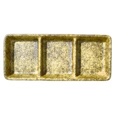 黃瀨戶三格皿, 日本製, 長17.5cm 寬7.5cm 高2.5cm, 1個