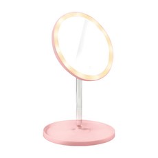 aibo USB充電式觸控LED補光化妝鏡, 三色光 粉紅色