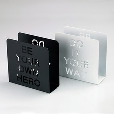 OPUS 東齊金工 一句話二戰名言信件架/收納架/餐巾架 LE-KE18(B&W), 黑色/白色
