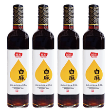龍宏 輕焙初榨 白麻純香油, 500ml, 4瓶